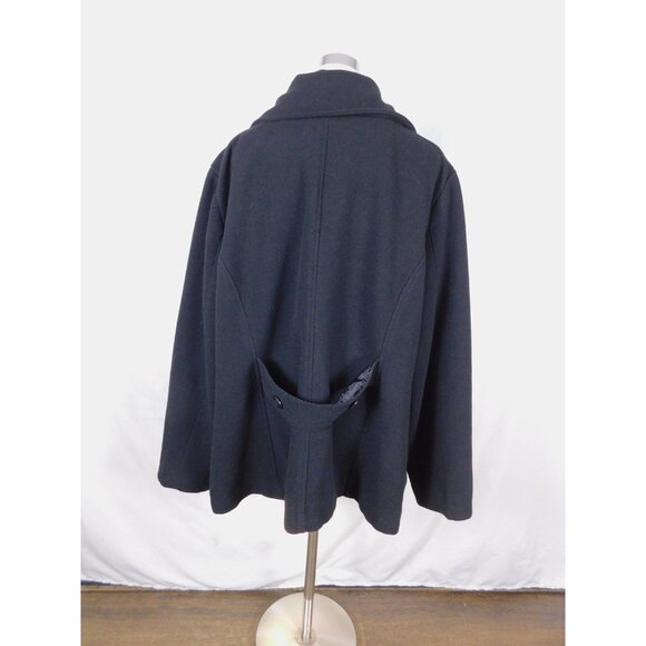 Valerie Stevens Black Double-Breasted Peacoat 3X - Plus Size Winter - Excellent - Picture 6 of 12